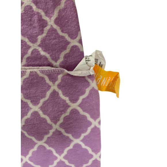 Banana Fish Purple White Receiving Baby Blanket Geometric 28x28 in - Picture 3 of 3